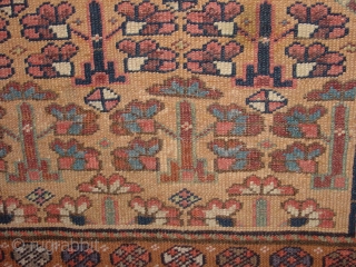 wonderful antique 1880 luri qashqay small square wedding? rug with trees of life or flower field, great natural colors, low pile, all ends professionally secured, clean, flat lying
90x93cm      ...