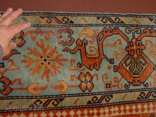 wonderful antique lotto, ushak, rug 1920? with christian crosses, all wool, some tiny repair and some old mothbite (very repairable), silky wool, no stains, original selvedges

145x196cm
4.8x6.5ft       