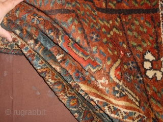 ANTIQUE TRIBAL KAMSEH! Some rugs are so unique and allways a pleasure to loo at...

Great 5 legged animals, and others, great natural colors, mainly in left lower corner old mothite, locally wear,  ...