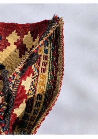 beautiful Qashqai Gabbeh chanteh circa 1900 all colors are natural and perfect condition size 24x26cm                  