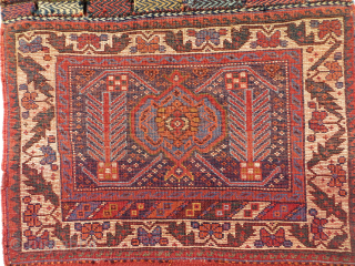 Fine Afshar bag circa 1870.with all natural dyes,Shiny wool  and is very soft Size59x46cm.size of kilim55x50cm                