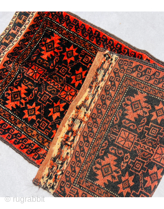 amazing Baluch balisht circa 1890 Beautiful animals embroidered on both ends With sumac technique and With four main colors Dark brown red-red Fawn in the narrow border and in the center of  ...