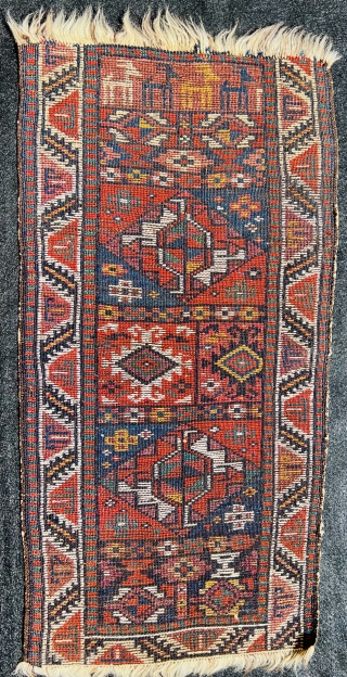 Rare kordi Quchan balisht  with animals circa 1880,very fine and all good naturals colors available as is condition,size 62x31cm             