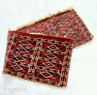 Antique Turkmen Tekke Torba the edges are cut and sewn and are fixed very professionally…size 81x26cm                 