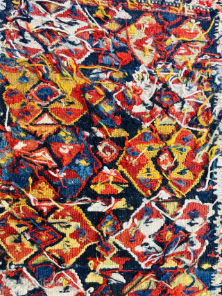 Rare Nord khorasan kordi Quchan kilim Balisht circa1880 all good natural colors and perfect condition size 96x40 Cm               