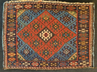 	Kurdish Jaf 1880 circa with beautiful natural colors and good condition wool on wool>>size65x48cm                   