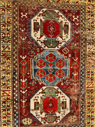 Kazak LoriPampak circa 1870  beautifully aged with worn out areas but no restoration 254x150Cm                  