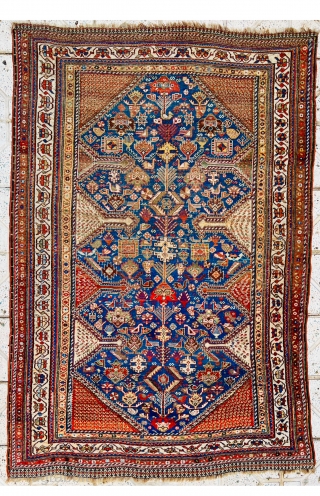 #Qashqai_rug circa 1880 all good natural dyes,no repair ,size 210x140cm.                       