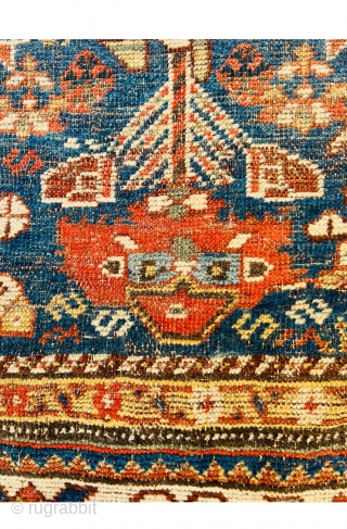 #Qashqai_rug circa 1880 all good natural dyes,no repair ,size 210x140cm.                       