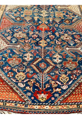 #Qashqai_rug circa 1880 all good natural dyes,no repair ,size 210x140cm.                       