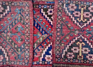 Late 19th century Antique Turkmen Ersari Beshir torba Great design all good colors and very good condition,size155x45cm                