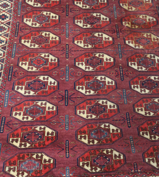 Early Ex-Azadi Karadashli Main Carpet. Size 265x162cm (8,8x5,4 inches). Great color, space and design elements. Also good age. Overal full pile good condition with a couple of old patches and repairs as  ...