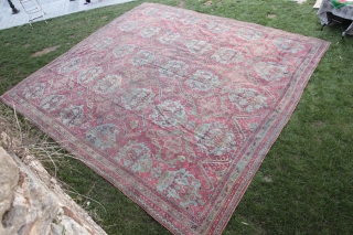 Antique Oushak Rug,Second Quarter of 19th C.Oushak Over size rug.
Size: 18' X 16' Feet. Please Feel free to ask any question you want          