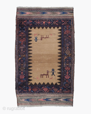 Camel Field Baluch Rug circa 1880 size 80x135 cm                        