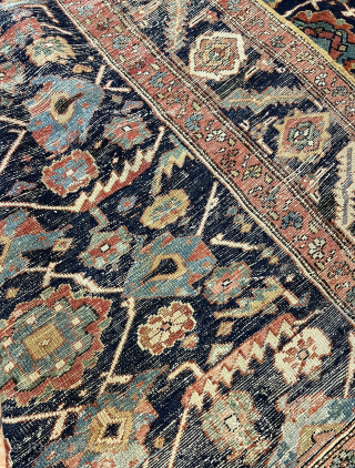 Circa 1880 excellent condition Heriz carpet, 405 x 265 cm (8’8 x 13’3). It has old repiled places inside. Please contact via WhatsApp : +905343303848 or e-mail: halilaalan@gmail.com     