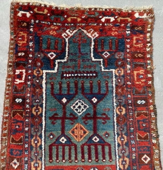 Mid-19th Century Anatolian Prayer Rug Size: 77x130                          