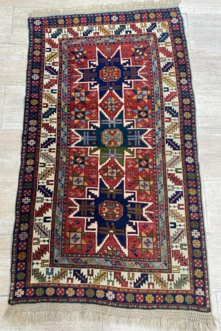 19th Century Lezgi Rug Size: 107x178 cm                          