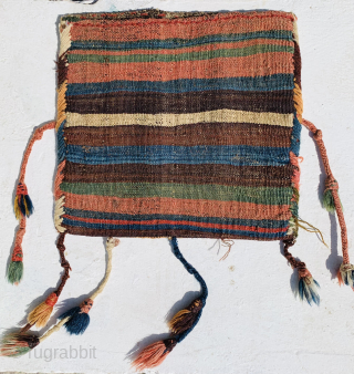 Gabbeh Qashqai bag 1880 circa all natural colors and in good condition size 30x31cm                   