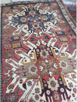 Antique caucasian Armenai kazak tchalabert eagle carpet circa 1900 size 207x135cm                      