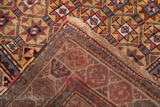 Antique Caucasian Kazak Gendje rug circa 1900, size 198x132cm.                        