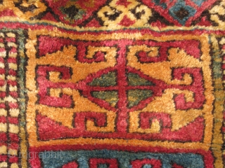 most unusual rug i ever saw.one of my favorite(one of my darlings) from my private collection.it has all the right colours.right age.each colour in this piece is something.i get too happy when  ...