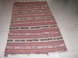 Wonderful Anatolian Kilim.it has some extra beautifull jijim ebroidery,too.wool on wool.good age.please feel free to contact me.Thank you.               