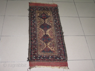 very nice beluch balisht .it has some silk parts on the border.the green and yellow are silk the rest is wool.the ground brown colour is possibly camel hair.wonderfull colours.nice kilim work in  ...