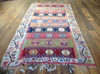 Turkish / Konya Kilim. Excellent and Orjinal condition. Size 5'5x11 (168x336)                      