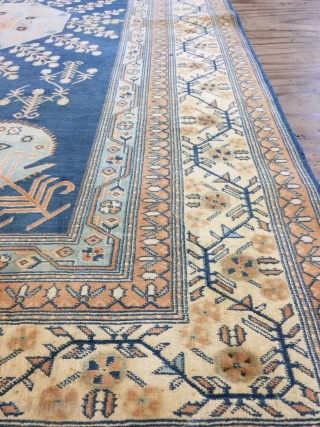 Antique handmade Rare Indian Agra rug,full cotton,lovely design and colours,good pile,All in natural,somewhere is old repaired,
Around 80 years old,Summer Rug,Size:220cm by 137cm           
