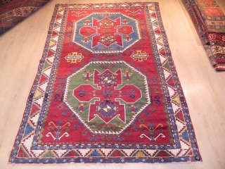 Caucasian Lori Pombak Kazak Rug, 8.1 x 5.7 ft, late 19th Century, Very good condition with full pile, all original. www.RugSpecialist.com,            