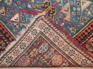 Caucasian Daghestan Rug, 4.5 x 2.7 ft (137x81 cm), good condition, as found.                    