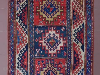 Antique Caucasian Borchalo Kazak Rug, 7.2x4.1 ft(220x125 cm), second half 19th century, very good condition with near full pile.              