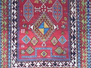 Antique Caucasian Fachralo Kazak Rug, 7.5x4.10 ft, Excellent Condition, 19th Century.                      