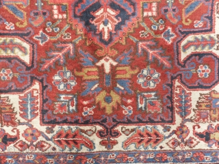 A Persian Heriz Carpet, 335x255 cm (10.1 x 8.4 ft), excellent condition, full pile, no repairs, needs a light wash, ca 1930. www.rugspecialist.com          