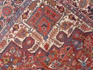 A Persian Heriz Carpet, 335x255 cm (10.1 x 8.4 ft), excellent condition, full pile, no repairs, needs a light wash, ca 1930. www.rugspecialist.com          