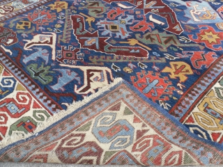 one of the 25 recent acquisitions of Antique Caucasian Rugs; a colorful and charming Shirvan..                  