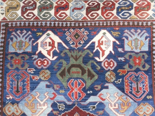 one of the 25 recent acquisitions of Antique Caucasian Rugs; a colorful and charming Shirvan..                  