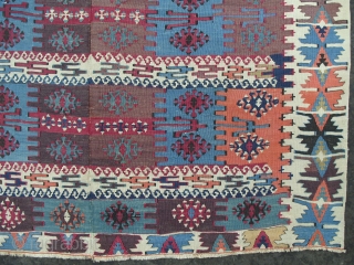 Anatolian Reyhanli Kilim, 11.3 x 4.8 ft (345 x 145 cm), very good condition, wonderful colours, late 19th century. www.rugspecialist.com             