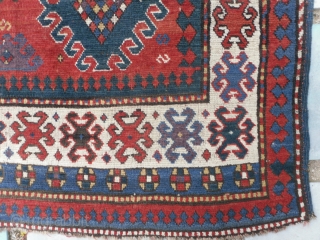 Caucasian Kazak Rug, as found, in very good condition, good pile and great colours (especially the purple), no repairs, mid 19th century.           