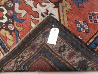 Antique Caucasian Chelaberd (so called Eagle Kazak) Rug from Karabagh, 6.9 x 5.5 ft,  rare single medallion design, very good condition with near full pile, one small old crease repair in  ...