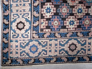 Antique Caucasian Chi Chi Rug, 4.1x5.1 ft (125x155 cm), good condition and colours, late 19th Century. Photos taken prior to cleaning. www.rugspecialist.com, Our New Address in Istanbul: Binbirdirek Mah, Peykhane Cad, Üçler  ...