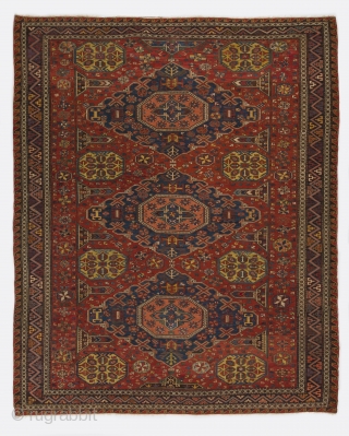 Antique Caucasian "Konagkend" Soumac Rug, 216x267 cm, Second half 19th Century.                      