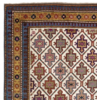 Antique Karabagh Rug, South Caucasus, 19th Century. 3.7 x 8.4 Ft (110x255 cm).                    