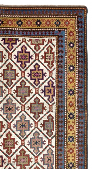 Antique Karabagh Rug, South Caucasus, 19th Century. 3.7 x 8.4 Ft (110x255 cm).                    