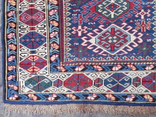 Antique Caucasian Kuba Runner, 9.5x3.6 ft, Excellent original condition with full pile, second half 19th century.                 