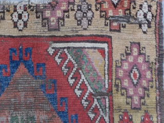 A Fragment of a yellow Konya Rug, Central Anatolia, Early 19th century, 105x107 cm                   