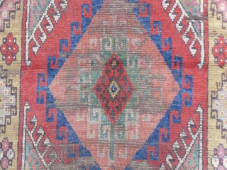 A Fragment of a yellow Konya Rug, Central Anatolia, Early 19th century, 105x107 cm                   