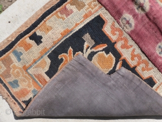 An antique Saddle Rug from the Kingdom of Bhutan, aprox 3.6 x 2 ft.                   