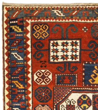 Karatchoph (Karachov) Kazak Rug, 5'8" x 6'7" (170x202 cm), ca late 19th Century. Very good original condition, full pile, no issues. Provenance: A private collection in the UK.     