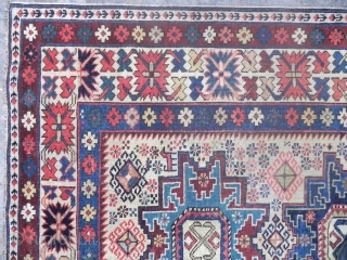 Antique Caucasian Shirvan Rug, 3.1x4.4 ft (95x134 cm), 3rd quarter 19th Century                     